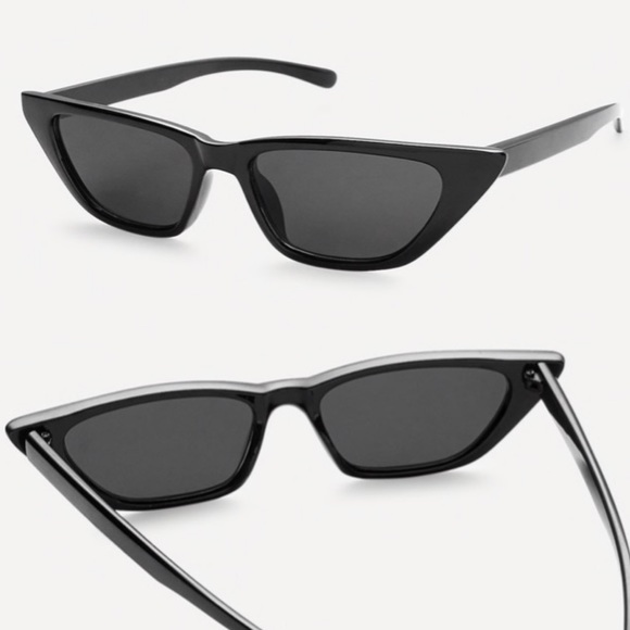 BLACK CAT EYE MIRROR SUNGLASSES - Picture 2 of 2